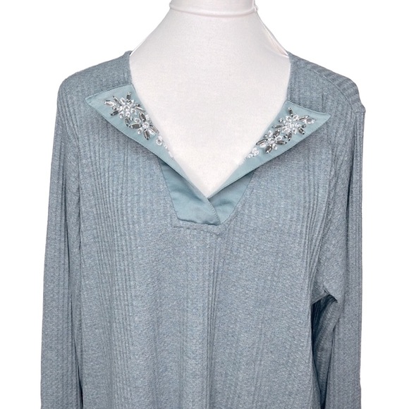 Soft Surroundings Rhinestone Waffle Knit Blouse - Picture 3 of 6